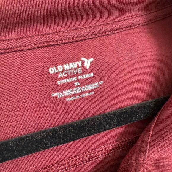 Old Navy Dynamic Fleece Maroon Half-Zip Sweatshirt Cropped XL - Picture 3 of 9